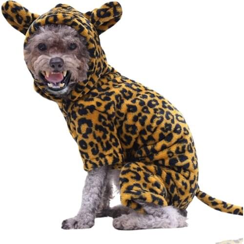 Pet Dog Clothes, Small and Medium-sized Dogs Four-Legged Transform clothes, Warm Sweatshirt Dog Pajamas for Autumn and Winter
