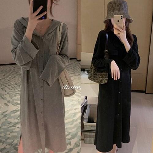 Oversized Dresses Women T-Shirt Dress 2021 Autumn Causal Ladies Vestidos Brand Female Robe Button Style Long Sleeve Dress
