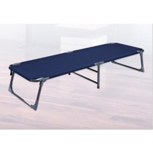 Portable camping lunch break single simple outdoor camping metal Oxford cloth folding bed