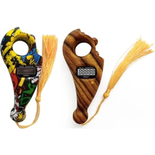 OOTDTY Portable Beads Counter Handheld Counter Digital Finger Game Toy with LCD Display Decompression Relaxation Tool