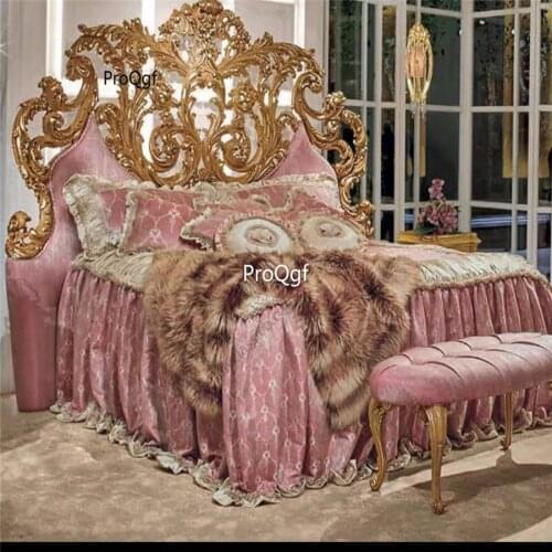 Prodgf 1Pcs A Set American pink Castle Princess Suitable Bedroom Bed( no mattress)
