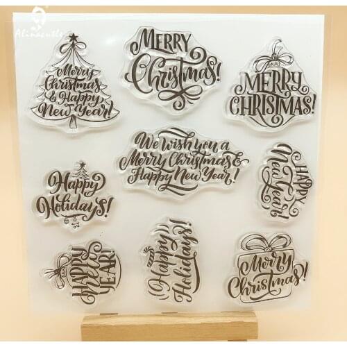 CLEAR STAMPS Christmas Sentiment Scrapbooking Handmade Card Album Paper Craft Rubber Transparent Silicon AlinaCraft