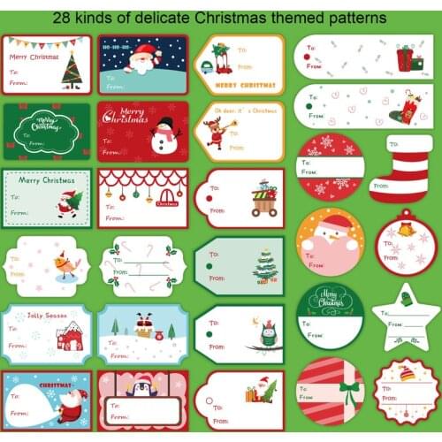 84pcs/set Merry Christmas Stickers Labels Christmas Tags Adhesive Xmas Decorative Holiday Present Labels for Cards Gift Wrapping