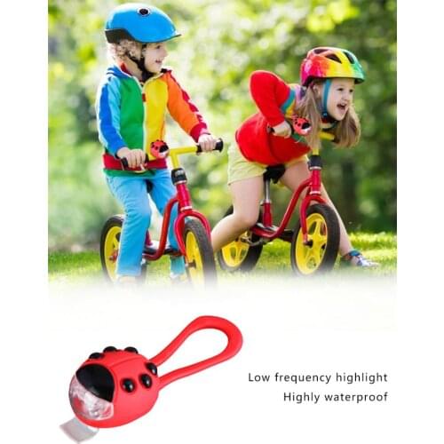 Silicone Ladybug Children Bicycle Light Night Riding LED Bike Lights Balance Scooter Front Rear Lamp Kid Stroller Flash Lamps
