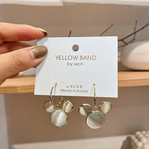 Cute Earrings Hook Silver-plated Animal 2021 New Simple Charm Jewelry For Women Cartoon Mouse Accessories Wholesale