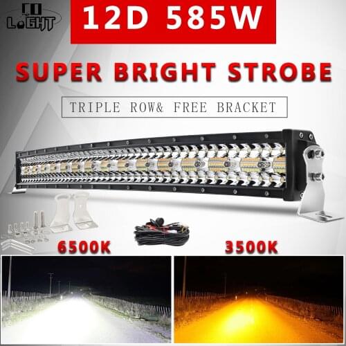 CO LIGHT 32" 585W 3-Rows Strobe 12D Led Light Bar Driving Led Bar Combo for Offroad 4x4 Car Tractors Boat Trucks SUV 6500K 3500K