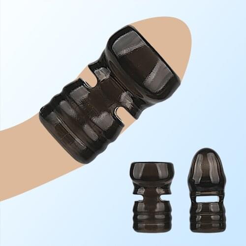 Double Penetration Penis Extender Sleeve Reusable Condoms Silicone Glans Cover Spike Dick Cock Ring Erection Sex Toys For Men