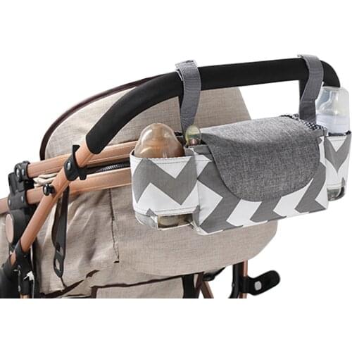 Large Capacity Baby Stroller Storage Bag Multifunctional Mommy Diaper Bag Striped Cartoon Printing Baby Stroller Bag Storage Bag