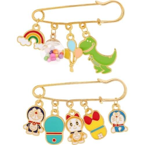 Japanese anime robot cat brooch dinosaur rainbow balloon brooch come to A dream family pin cartoon cute jewelry gift