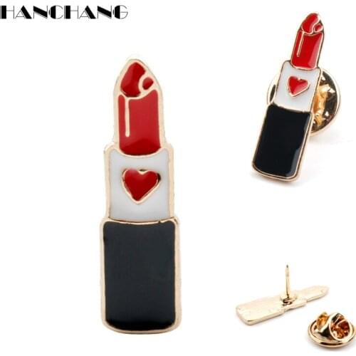 Fashion Lipstick Creative Brooch Enamel pin Collar Pins Brooches for Women Lapels Pins Badge Jewelry Gift
