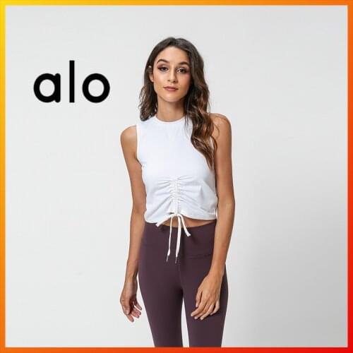 ALO Yoga Womens Sleeveless Training Vest Breathable and Quick-drying Three-color Top Fitness Running Riding Sports Shaping