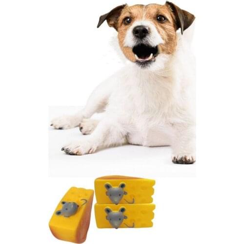 Pet Chew Toy Simulation Cheese Mouse Shaped Molar Plush Toy Vinyl Funny Cute Bite Resistant Toys For Small Medium Dog
