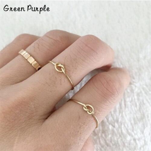 Gold Knot Rings Minimalism Jewelry Ladies Rings Knuckle Anillos Mujer Boho Bague Femme Minimalism Anelli Aneis Ring for Women