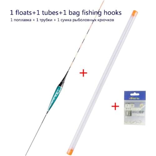 1Piece Electric Fishing Floats+1piece Float Tube+1 Bag Gift Hooks Luminous Lake River Bobber Composite Nano Buoy Without Battery