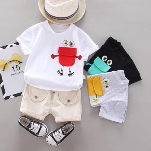 New Baby Boys GirlS Summer Cotton O-neck Children T Shirts Cartoon Shorts 2Pcs/sets Infant Kids Fashion Trend Toddler Tracksuits