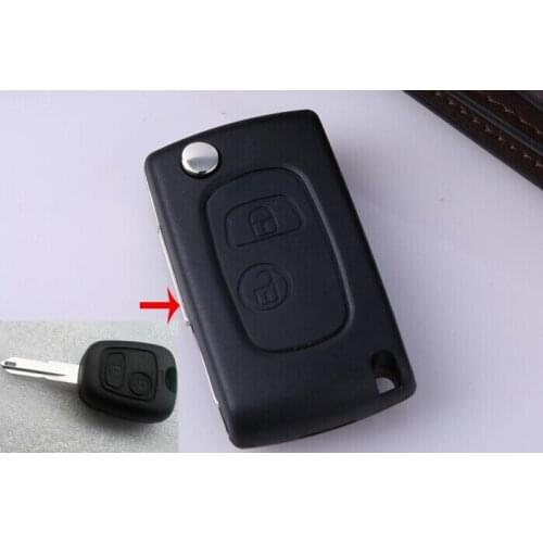 2PCS/Lot For Peugeot 206 Modified Flip Folding Remote Key Shell Case 2 Buttons Fob Key Cover