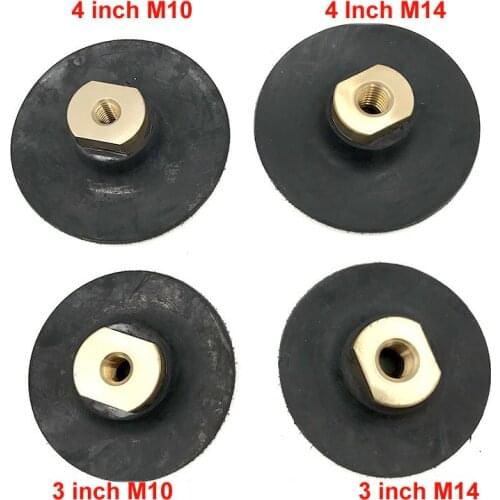 3'' 4 inch 100mm Rubber based Back Pad for Diamond Polishing Backer Pads Sanding Discs Backing Holder M14 M10 Thread