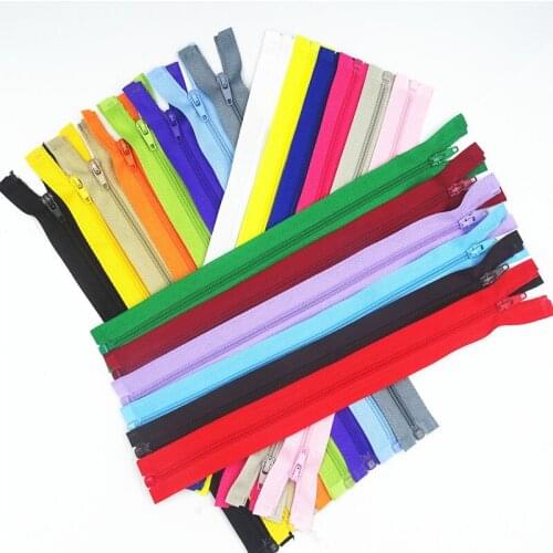 3# Opening Nylon Zippers Tail Resin 20Cm-60Cm Suitable For Clothing 50Pcs