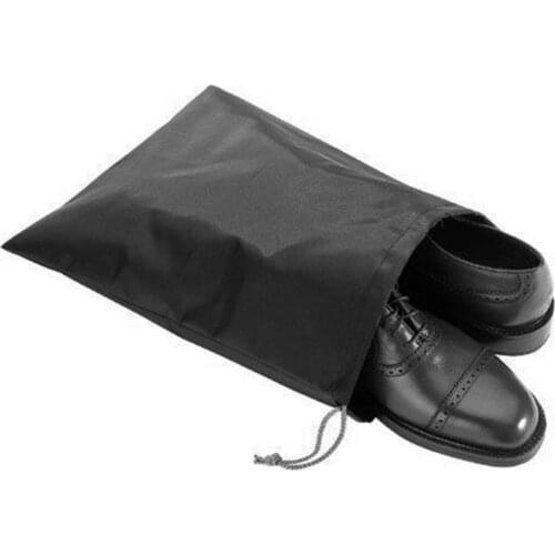 3Pcs Portable Non-Woven Drawstring Travel Black Shoes Storage Pouch Dust Bags
