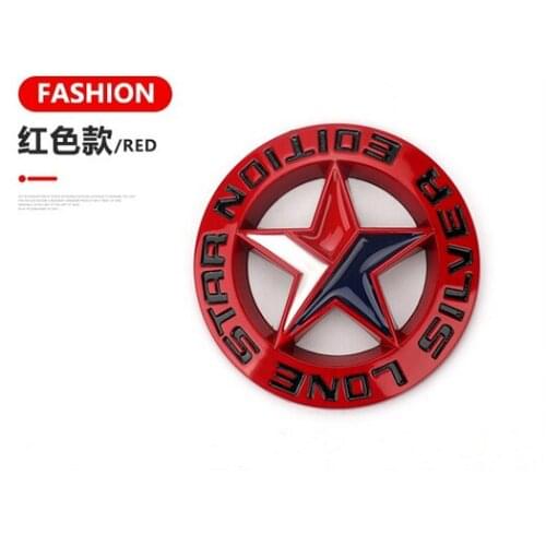 3D Red Metal Lone Star Texas Edition Auto Trunk Emblem Badge Decal Sticker Car Accessories Car Decor The Whole Body
