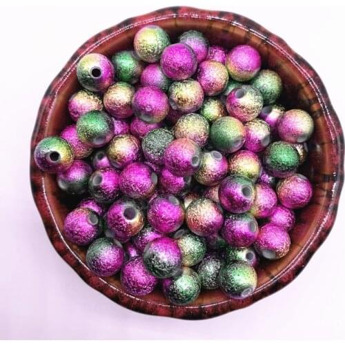4/6/8/10/12mm Frosted Stardust Round Acrylic Beads Loose Spacer Beads for Jewelry Making DIY Bracelet Accessories #04