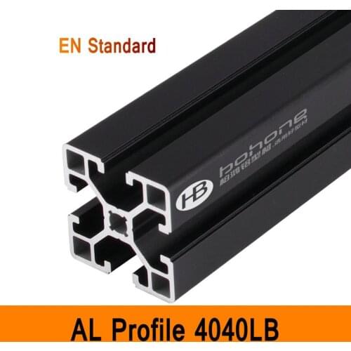 4040LB Aluminium Profile EN Standard DIY Brackets Aluminium AL Extrusion Black CNC 3D DIY Printer Frame T-slot Aluminum Pipe