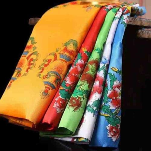 160CM/240CM Buddhist Prayer Flag Colorful Hada Tibetan Ornaments Auspicious Printed Pattern Ribbon Silk