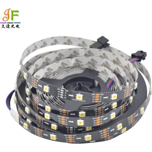 50M 10X5M SK9822 Warm White SK9822 Cool White 3000-6500K 30 LEDs/m 150 Pixels Individually Addressable LED Strip White/Black PCB