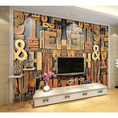 8d Modern Mural Wall Papers 3D Abstract Number Art Wall Decor Restaurant Living Room Bedroom Coffe house Wallpaper Decor