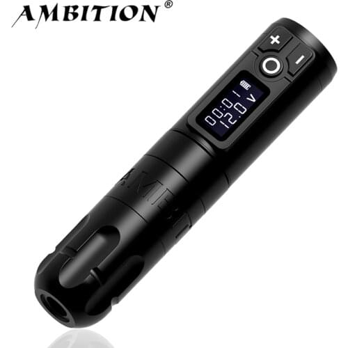 Ambition Soldier Wireless Tattoo Pen Machine Battery with Portable Power Coreless Motor Digital LED Display For Body Art