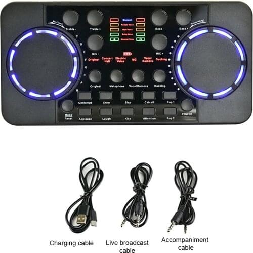 Audio Adapter Soundcard Live Sound Card 10 Sound Effects Bluetooth-compatible 4.0 Audio Interface Mixer for USB Sound Card