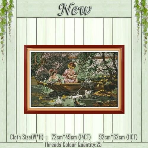 Girlfriend baby painting decor diy counted print on the canvas DMC 11CT 14CT kits Chinese Cross Stitch embroidery needlework Set