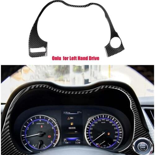 For Infiniti Q50 Q60 2014 15-19 Carbon Fiber Interior Dashboard Frame Cover Trim