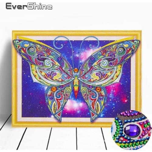 EverShine Diamond Embroidery Butterfly Special Shape Diamond Painting Cross Stitch Animals Diamond Mosaic Picture Of Rhinestones
