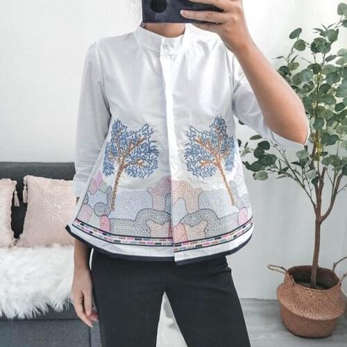 Женские рубашки с вышивкой FICUSRONG China At AliExpress