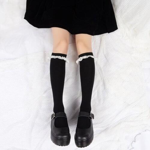 Lace Trim Cotton L110o1lita Socks -Midi