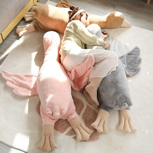 100-150cm Stuffed Giant Wild Goose Plush Toy Soft Long Plush Big Bird Hug Cuddly Doll Toys for Kids Baby Birthday Gift for Girl