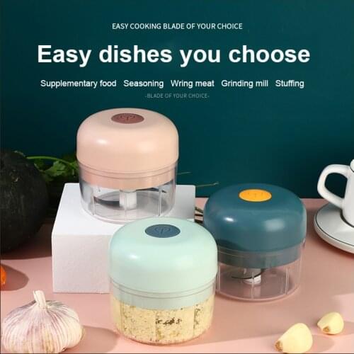 2pc Electric Garlic Masher Firmly Durable Mini Crusher Chopper USB Charging For Crushed Garlic Crushed Ginger Ground Fresh Chili