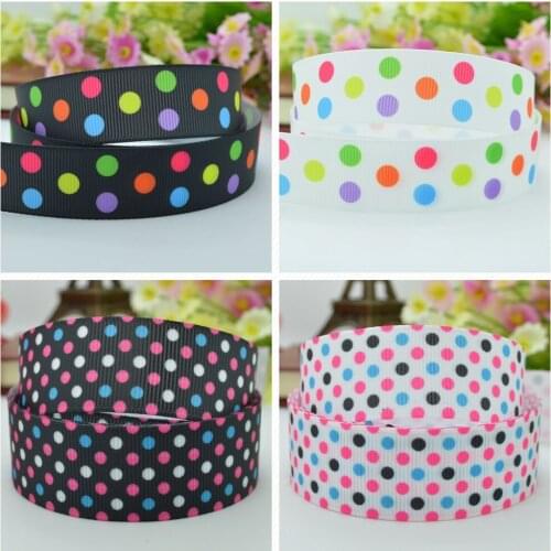 10 Yards 22mm 7/8" DOT Pretty Girls Printed grosgrain ribbon hair bow Headwear DIY hair accessories retail B0929