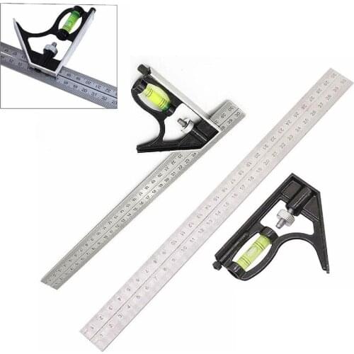Multifunctional Combination Square Ruler Set 300 Mm (12 Inches) Adjustable Engineers Combination Square Ruler Set Square Ruler