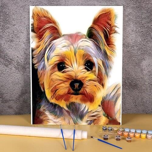 Animal Yorkshire Terrier Paint By Numbers Kit Acrylic Paints 50*70 Paiting By Numbers Home Decoration For Adults Handiwork