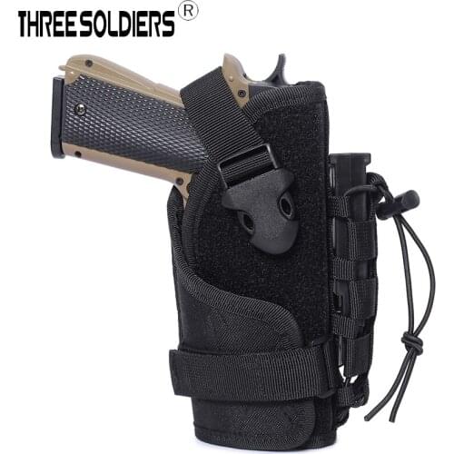 New Tactical Pistol Gun Holster Right-Hand Gun Molle Pouch with Mag Holder for Airsoft Pistol Handgun Glock Hunting Accessary
