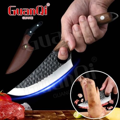 Stainless Steel Boning Knife Cleaver Knifes Handmade Butcher Knife Forged steel Serbian Chef Knife Outdoor Camping Cooking Tools