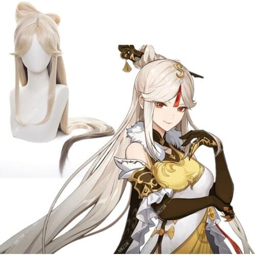 Game Genshin Impact Cosplay Halloween Ningguang Cosplay Wig Genshin Impact Ning guang Cosplay Hair