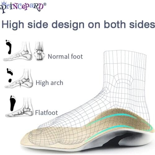 Princepard Vaulted Orthopedic Insole Kids Shoes Correction Insole with a Recess for Supports Outer and Inner Arches of the Foot