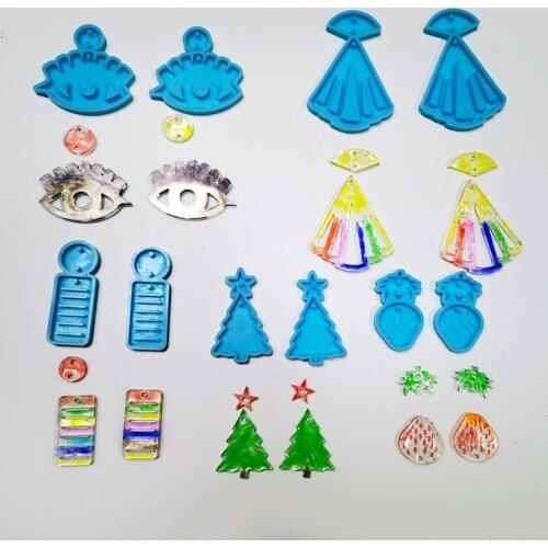 Christmas Halloween Earrings Epoxy Resin Mold Eardrop Dangler Silicone Mould DIY Crafts Jewelry Pendant Casting Tools