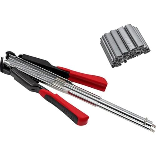 Hog Cage Rings Installation Hand Tool Binding Pliers 100pcs C-type Clip Rings Banding and Fixing Pliers for Animal Fence Cage