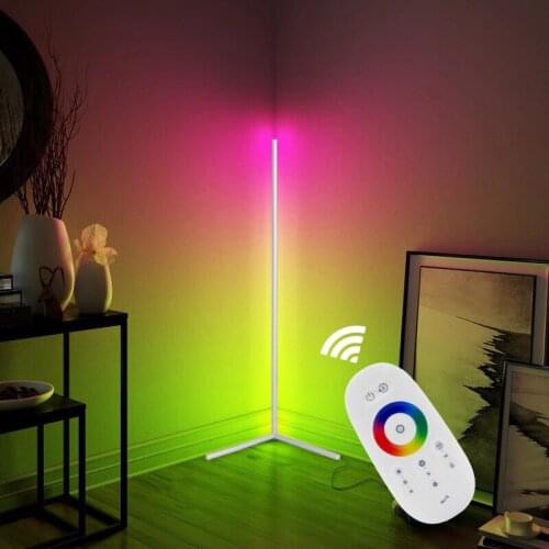 Modern RGB Corner Floor Lamp Nordic Simple LED Rod Floor Lamps for Living Room Bedroom Atmosphere Standing Indoor Light Fixtures