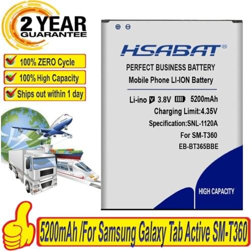 Top Brand 100% New 5200mAh EB-BT365BBE EB-BT365BBC Tablet Battery for SAMSUNG Galaxy Tab Active T365 T360 SM-T360 Batteries