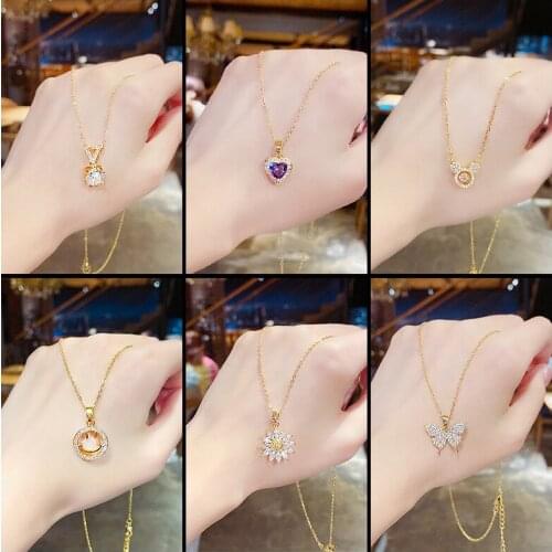 Light Luxury Titanium Steel Pendant Necklace Female Design Sense Collarbone Chain 2021 New Versatile Simple Choker Chain